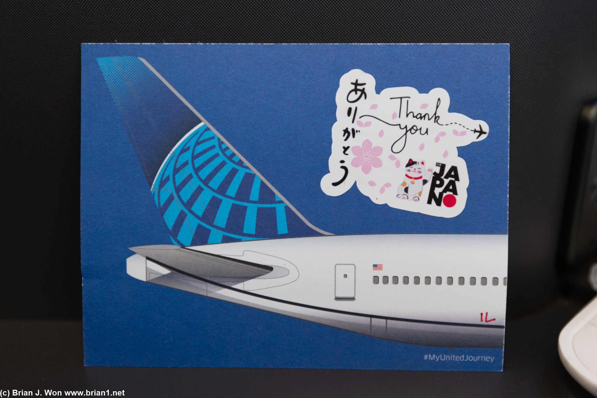 Purser Keersten had some fancy additions to her thank-you notes for UA33.