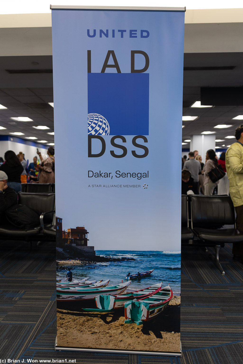 Inaugural flight signage.