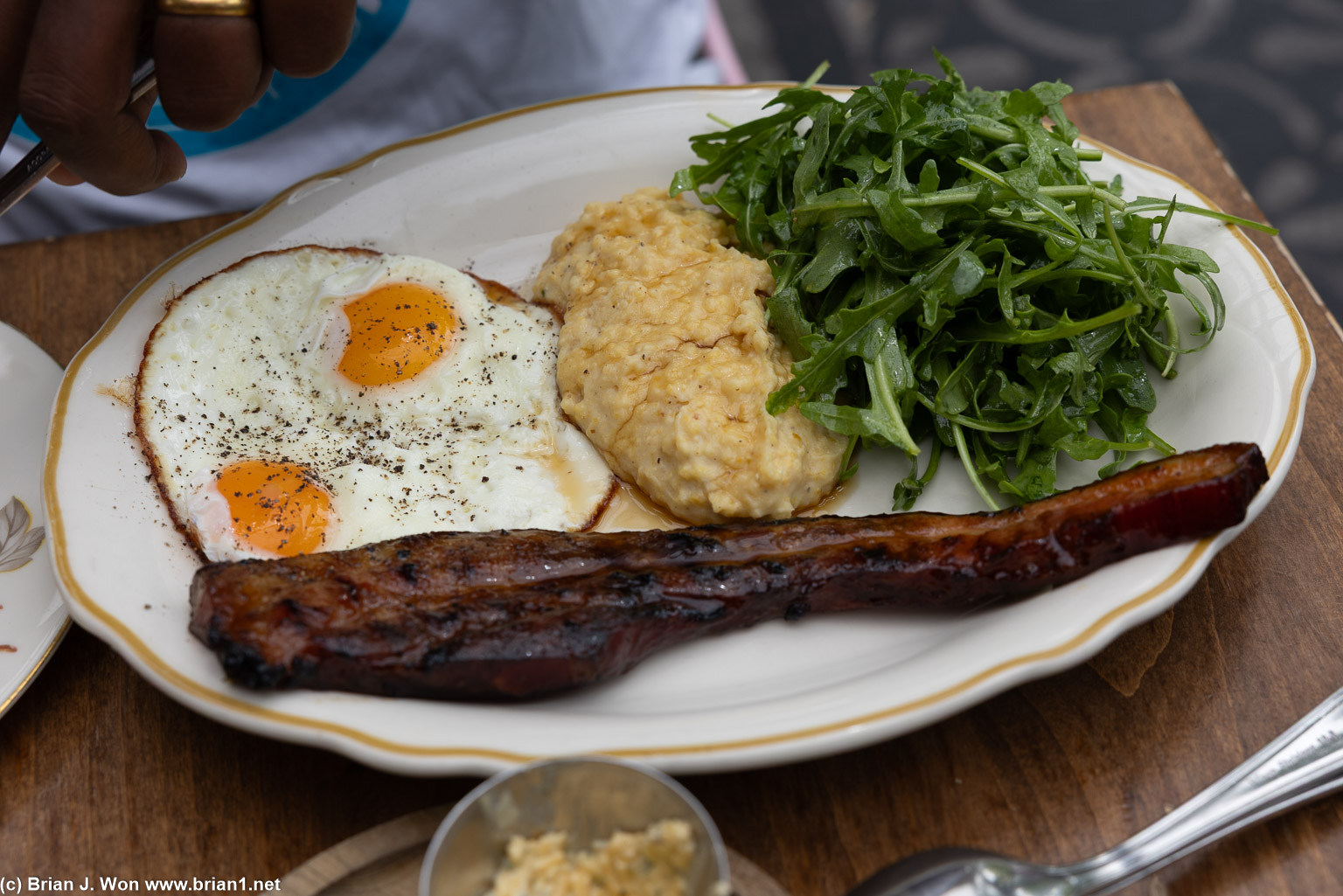 Solomon's grilled pork belly looked good.