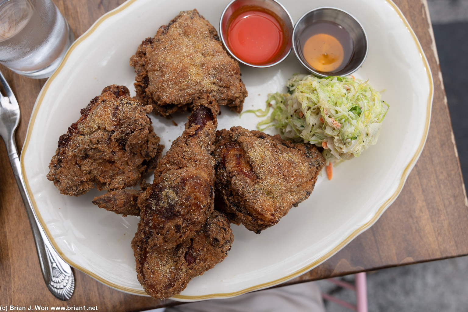 Fried chicken was excellent, but I was thirsty for hours after.