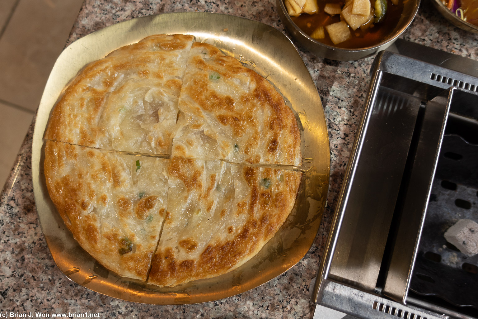 Green onion pancake was simply but really good.