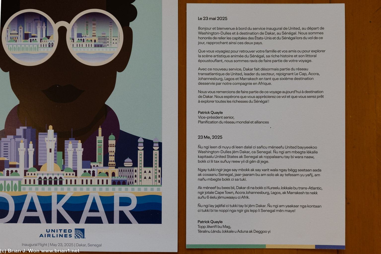 Reverse of welcome note.