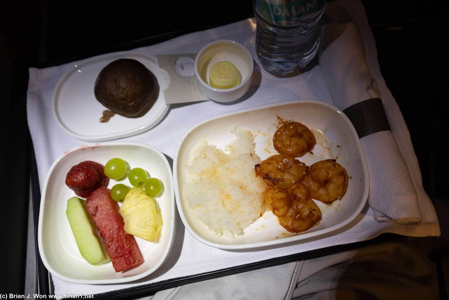 Pre-arrival meal was so gross. Vinegar on rice is not actual sticky rice.