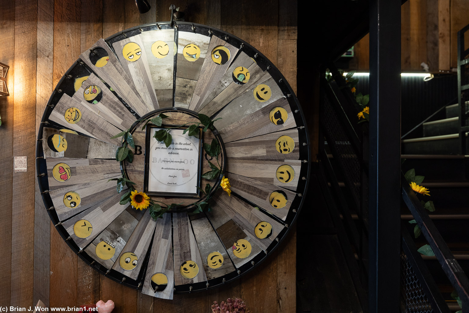 Wheel of fortune must be arranged in advance.