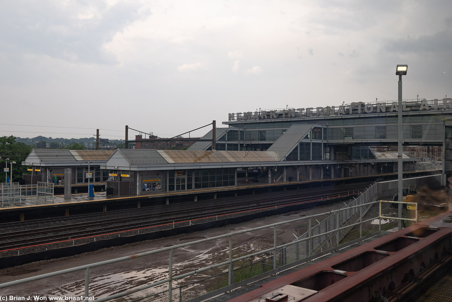 Arrived at Newark International Airport station.