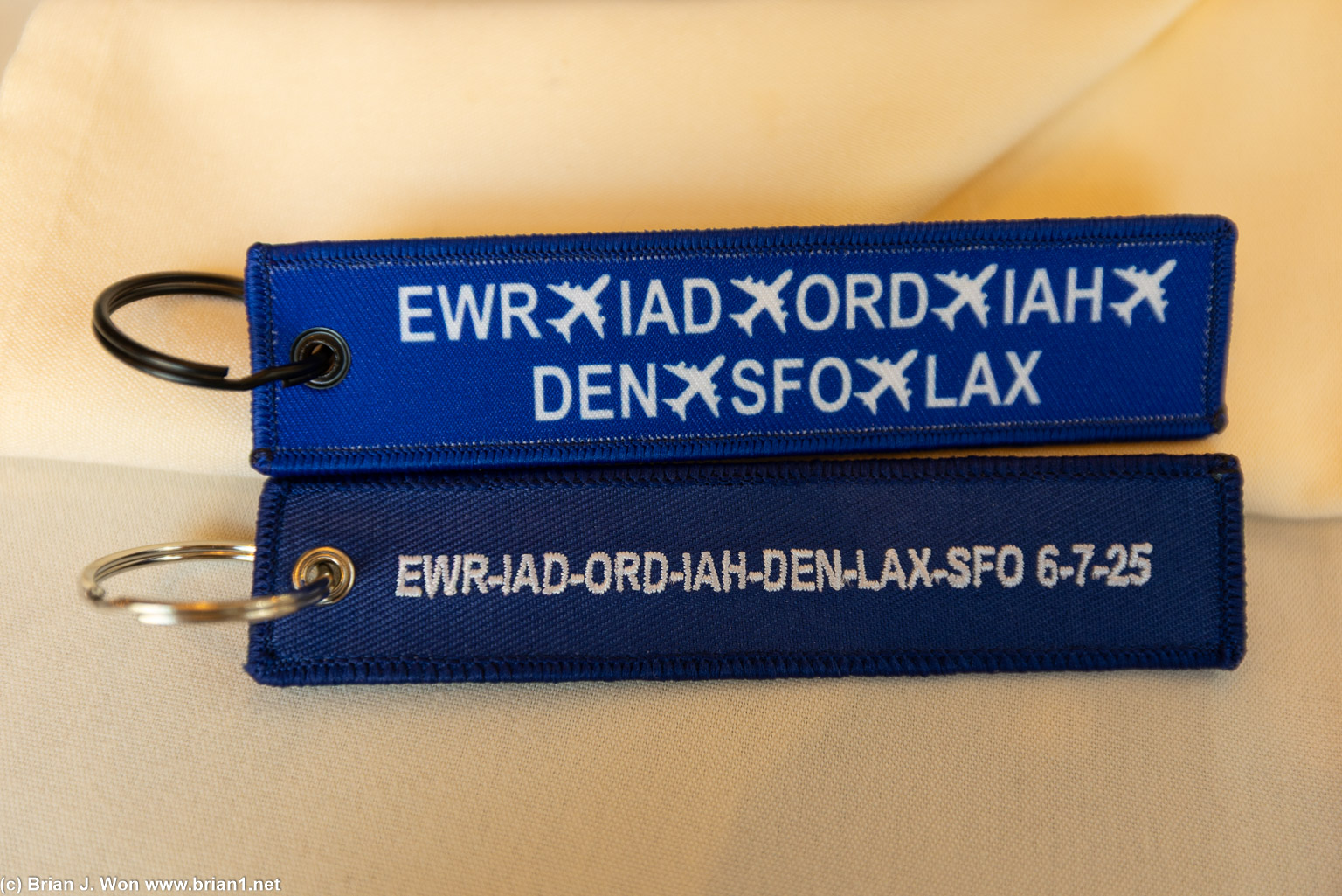 United Hub Run commemorative keychains.