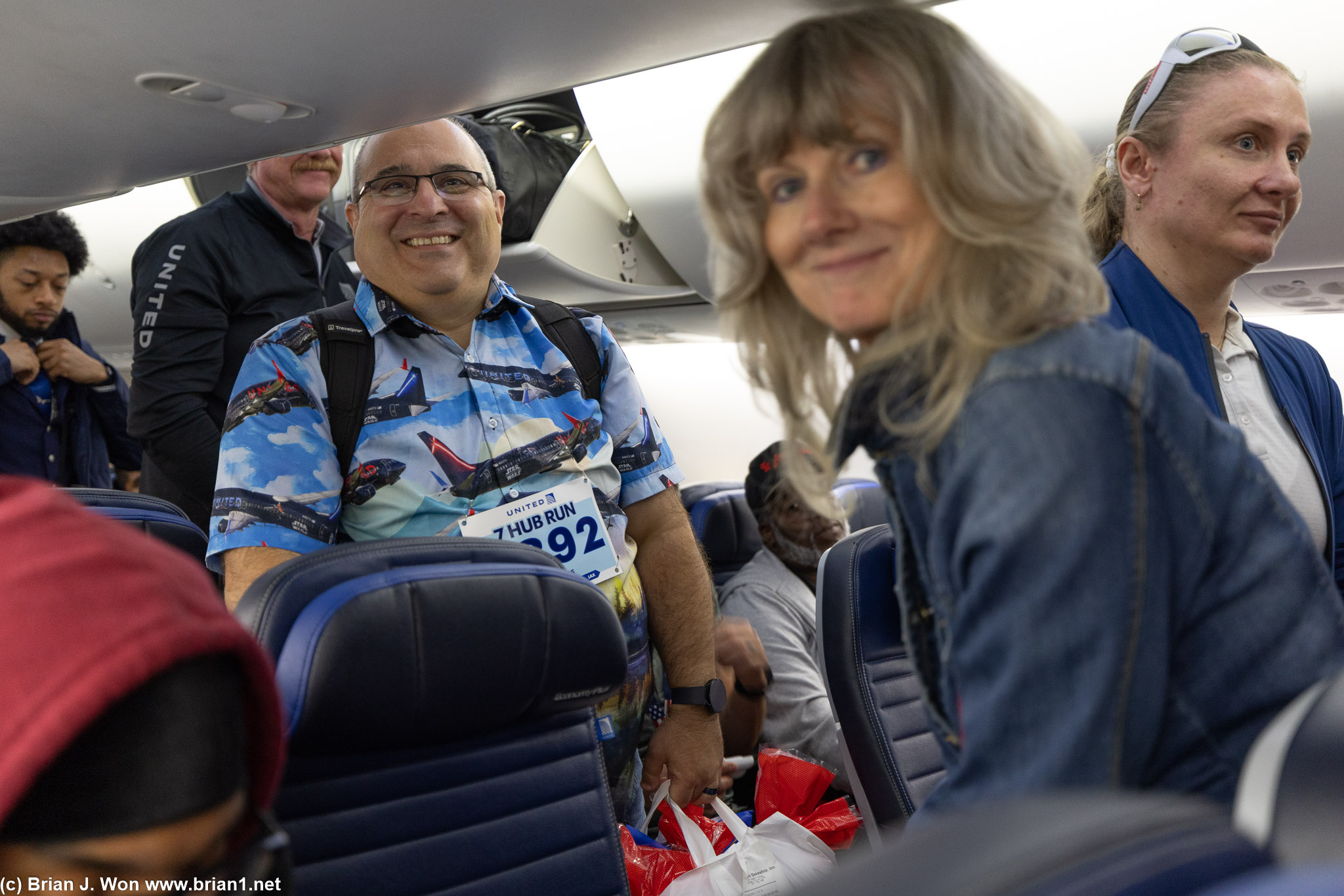 First flight complete, all smiles.