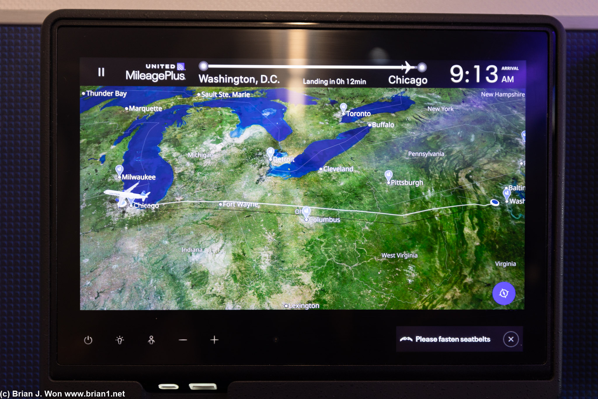 Flight number two, IAD-ORD, nearly complete.