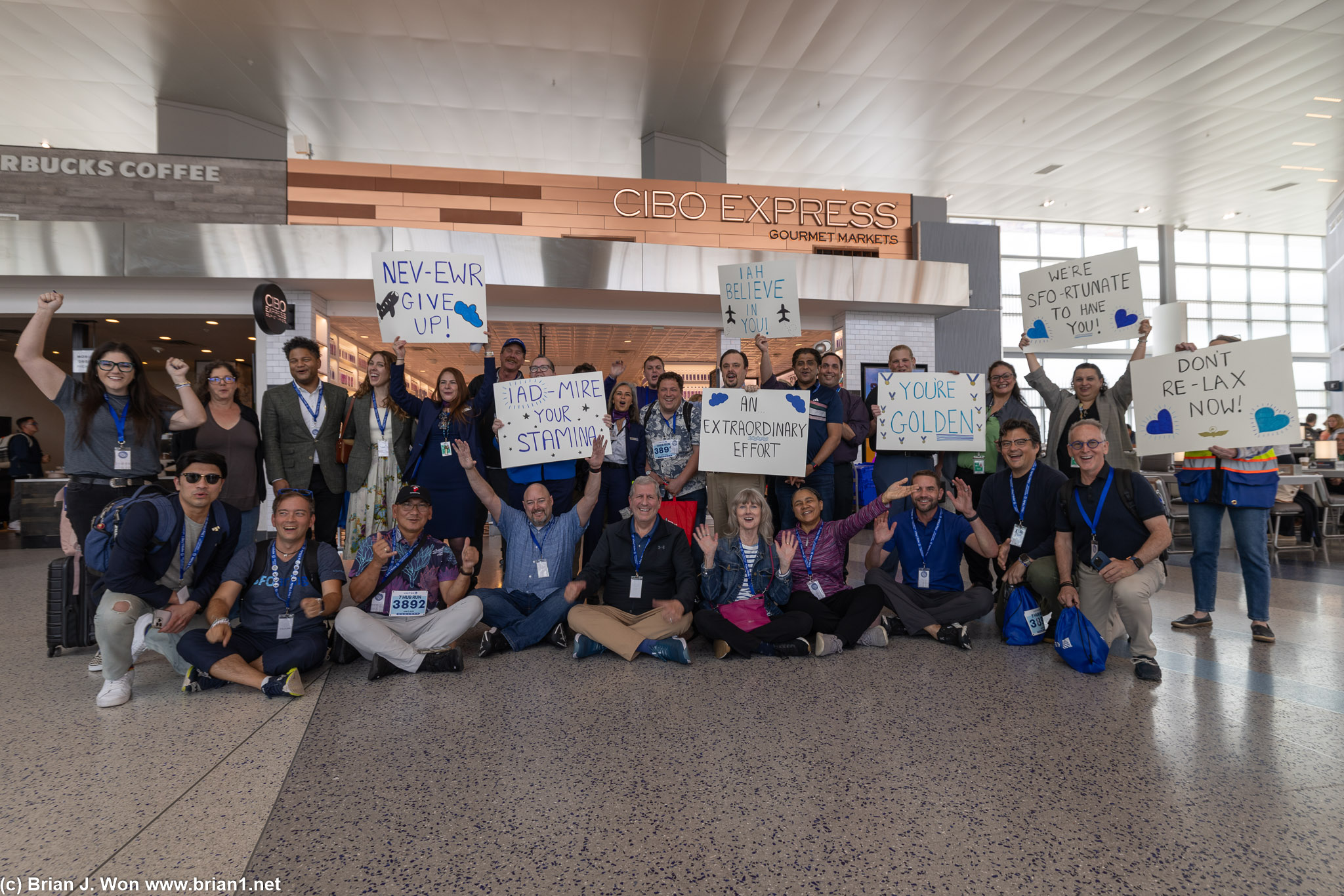 Obligatory group photo at IAH.