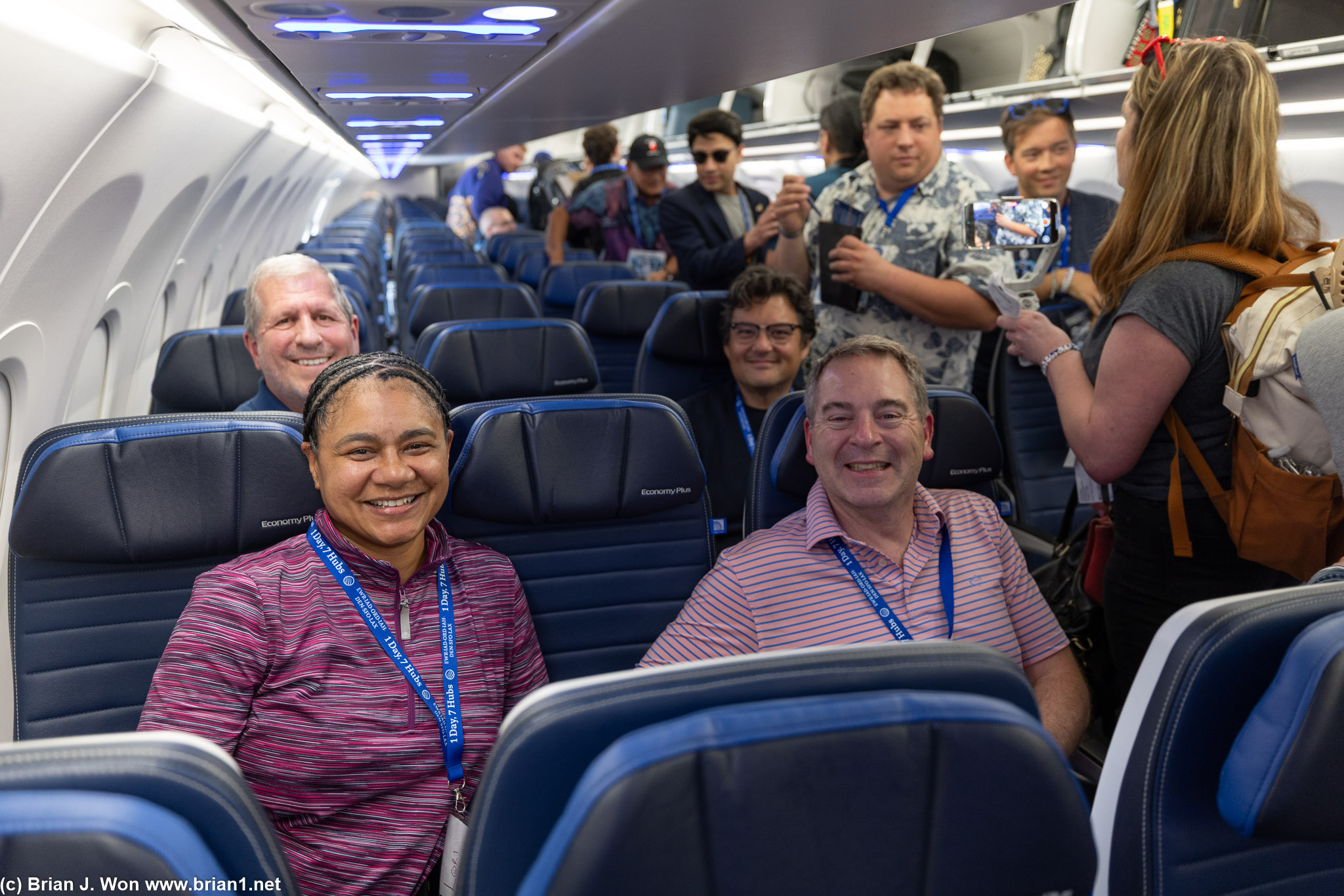 Lori, Bruce, Philip, and more of the group onboard flight #4, UA 241, IAH-DEN.