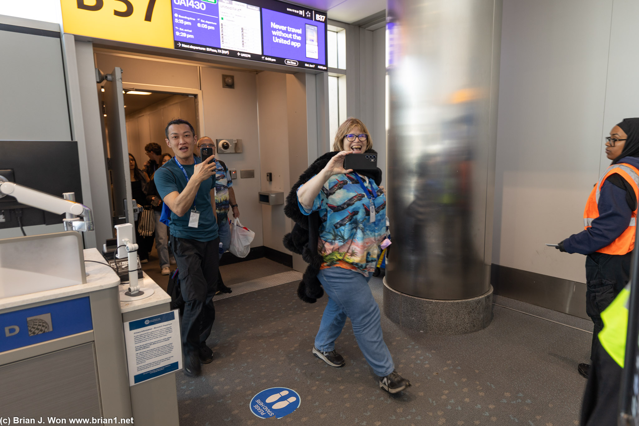Carl and Katy remain full of energy after 4 flights.