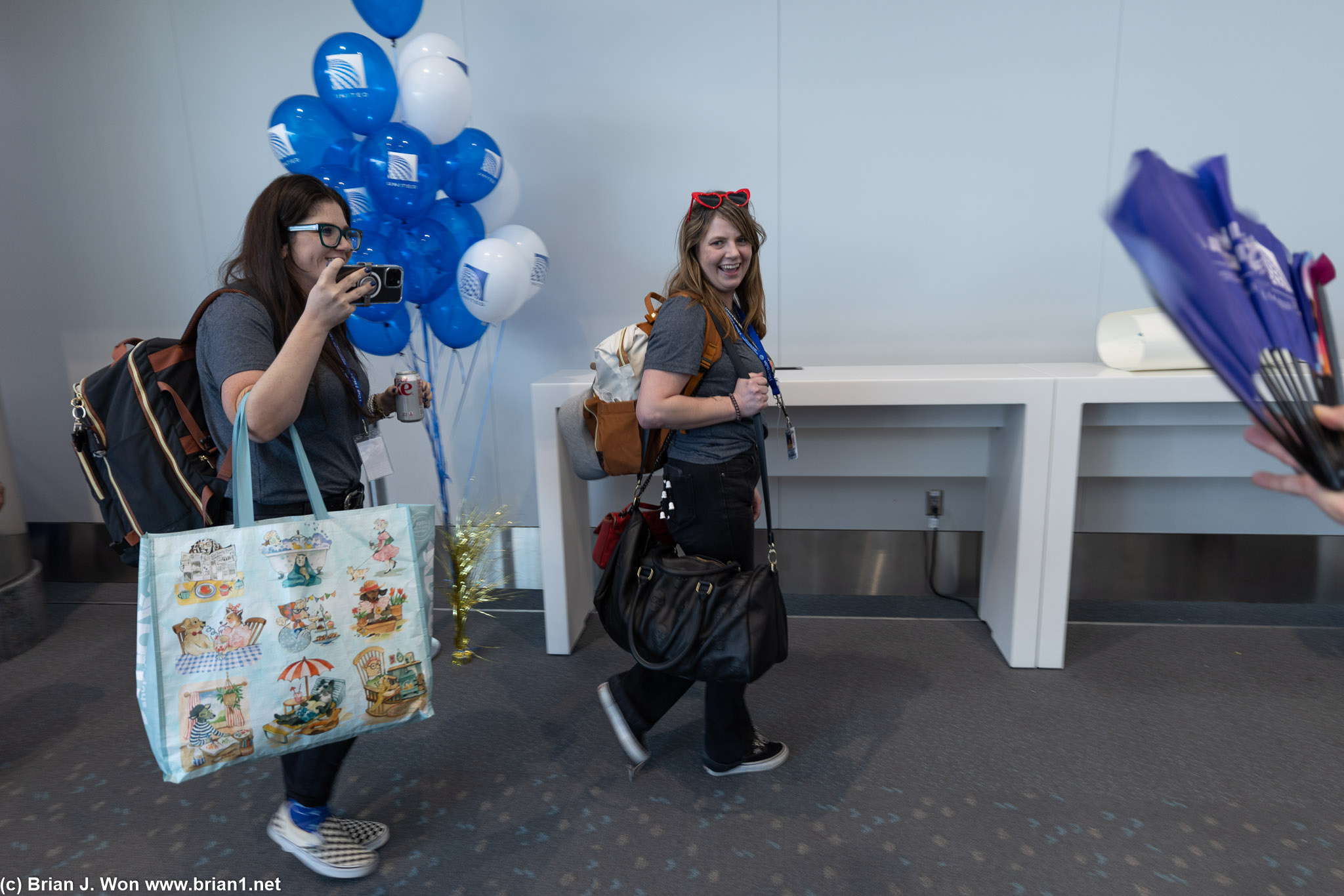 Mallory and Olivia, from United's social media team, have been with us the whole day.