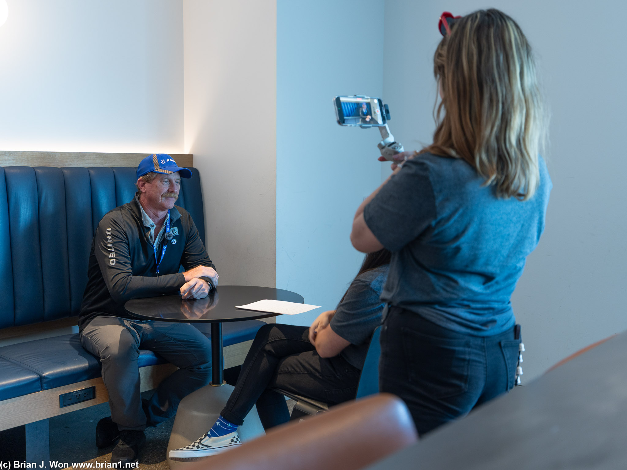 Dan being interviewed.