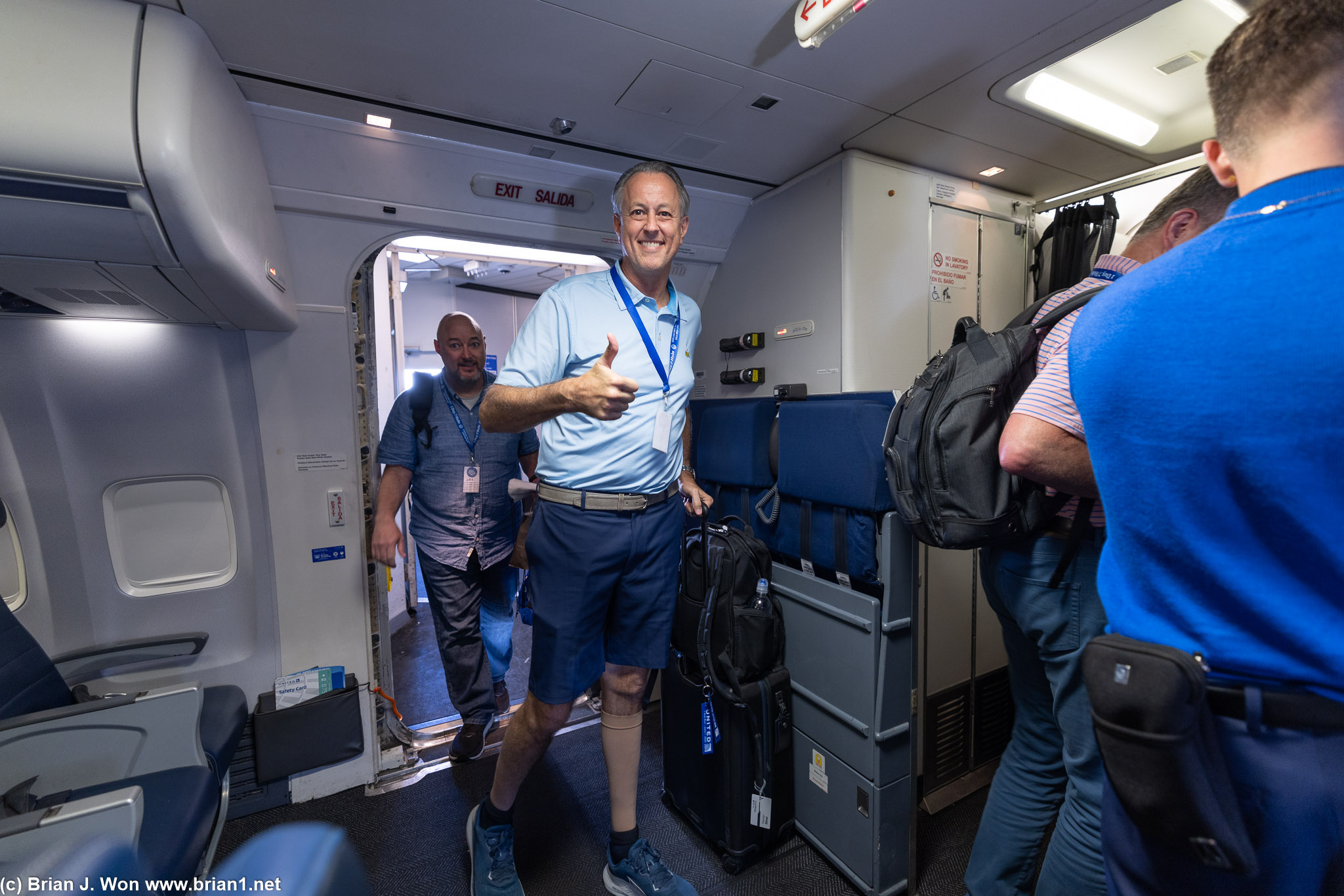 Mark boarding flight #5, UA 1007, DEN-SFO.