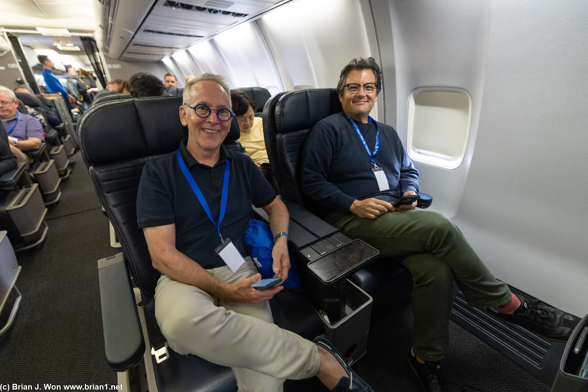 Steve and Philip onboard this old 757-300.