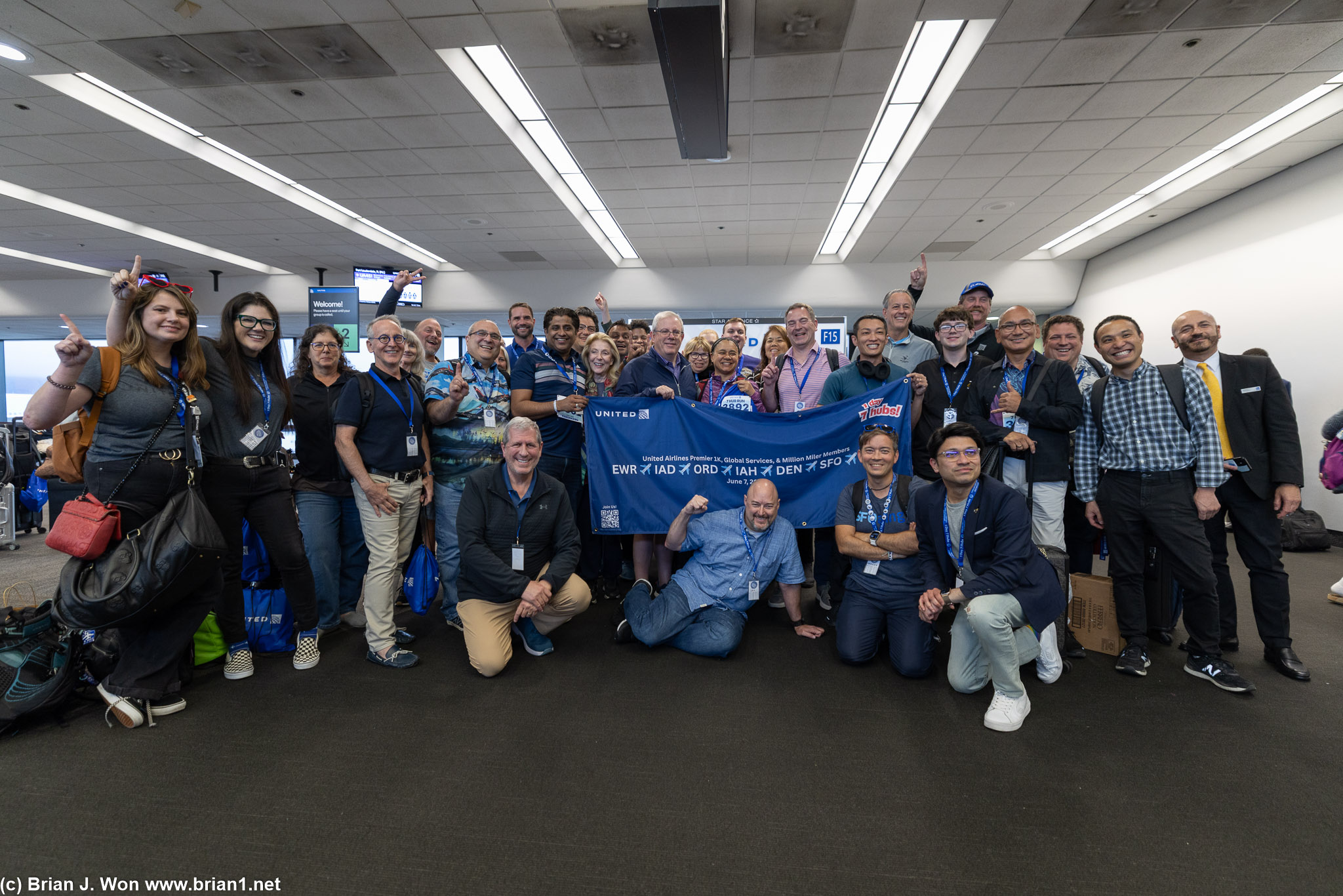 32 of us at SFO (-1 from SFO staff, +1 behind the camera = 32).