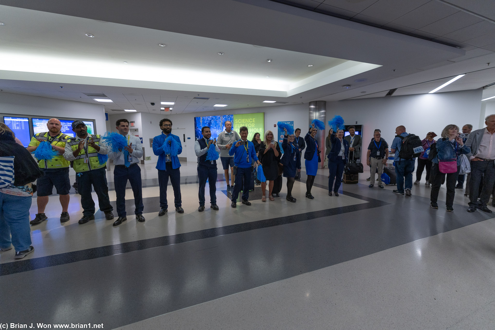 Celebrating the completion of the hub run at LAX.