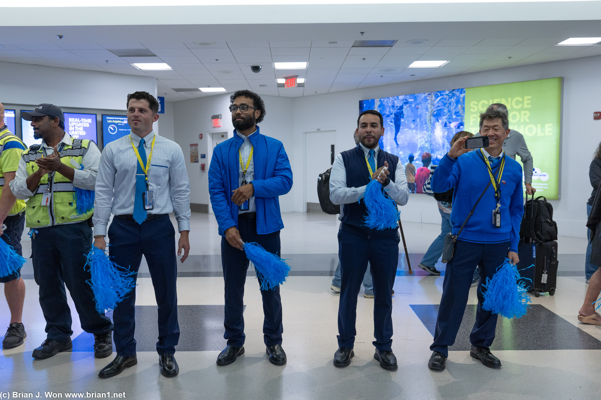 Feels like half the staff at LAX showed up.
