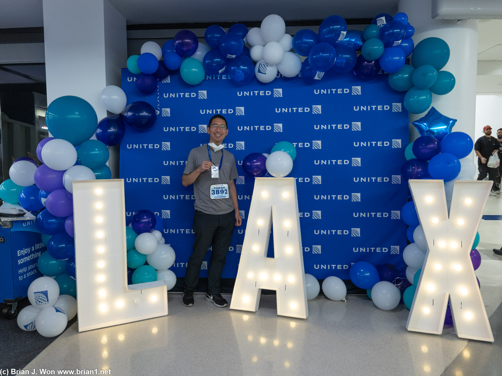 Even got lighted letters and a balloon arch along with the backdrop to celebrate our arrival.