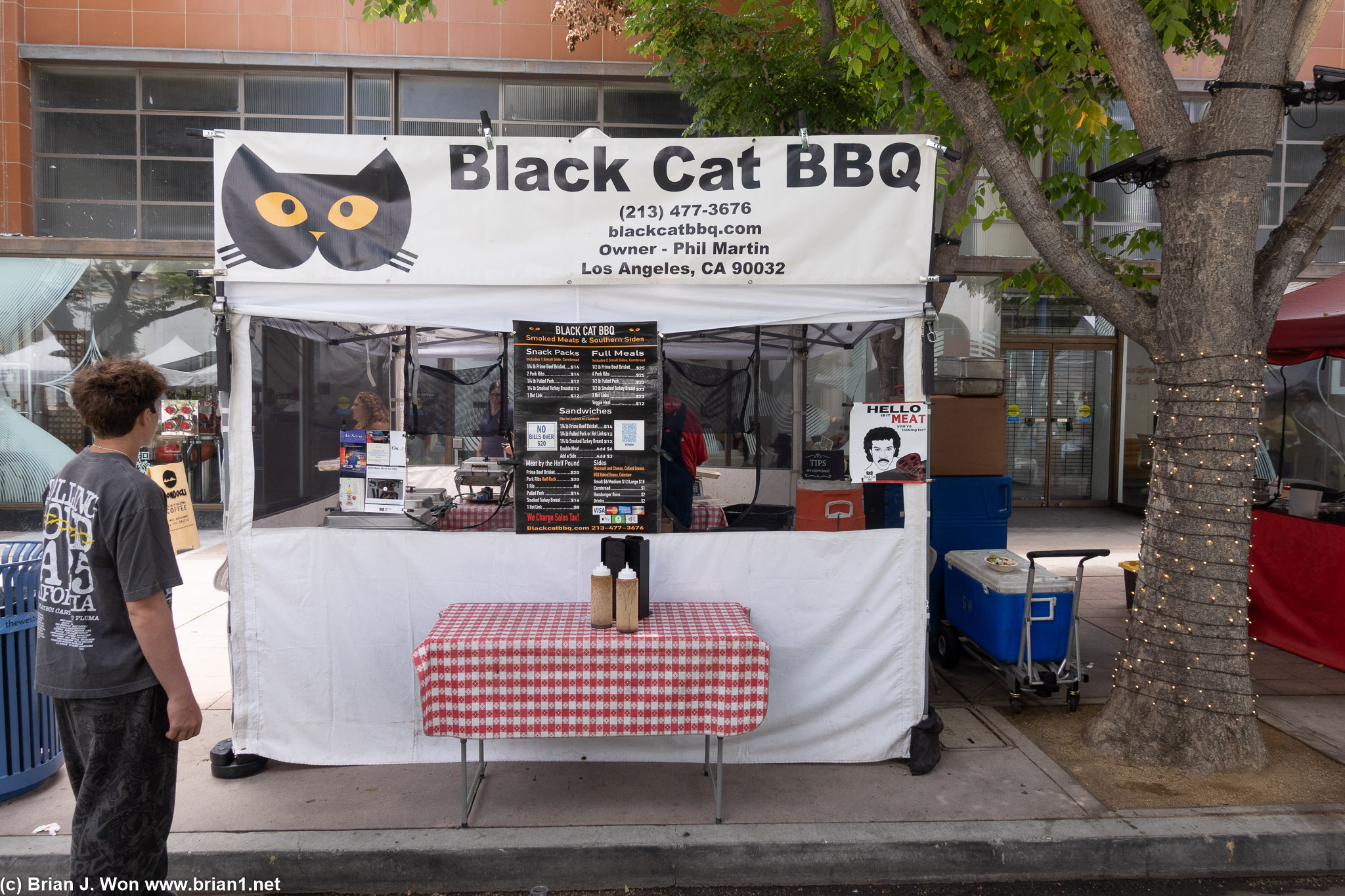 Black Cat BBQ at Westwood Farmer's Market.