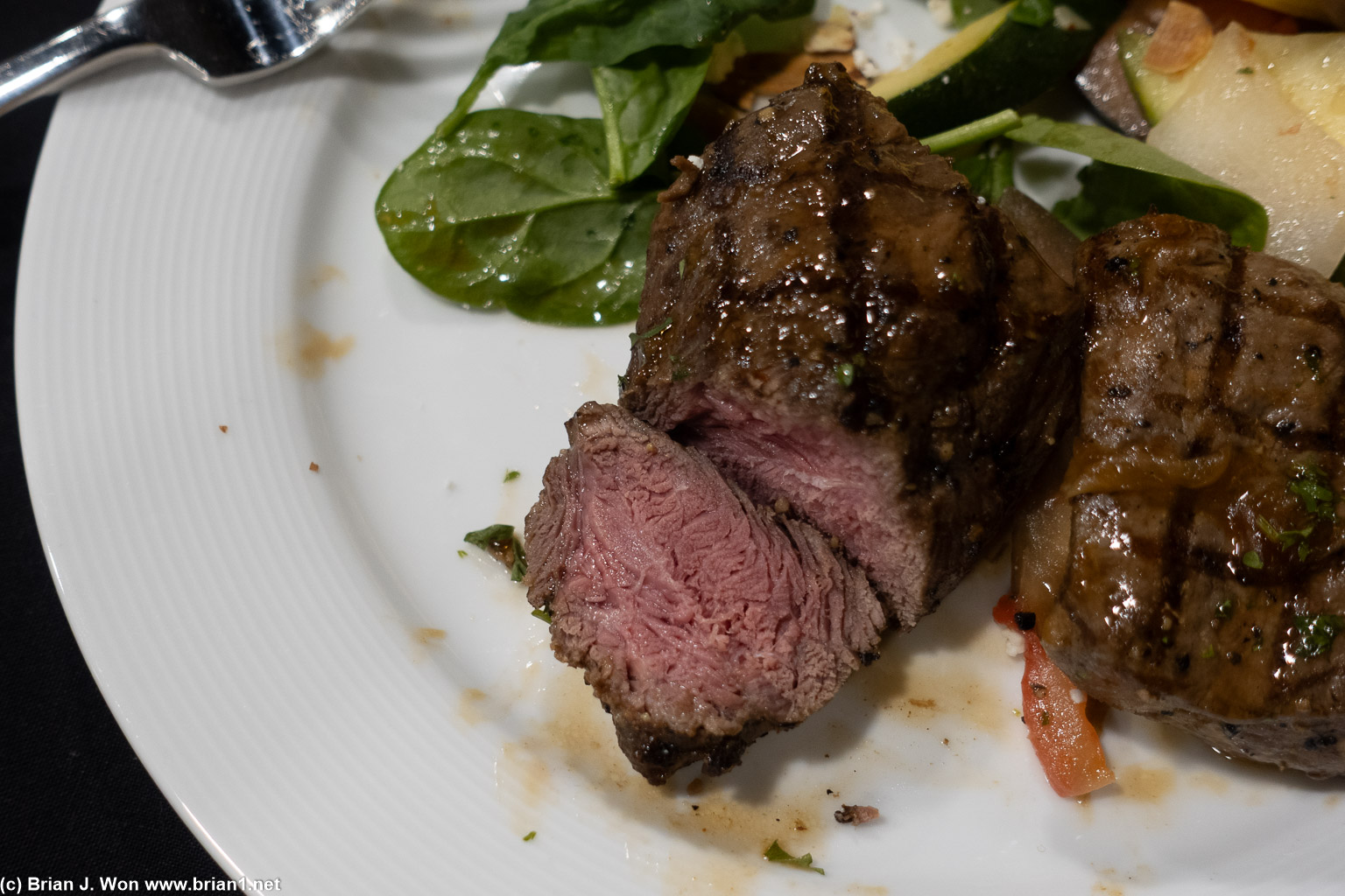Tenderloin was properly cooked.