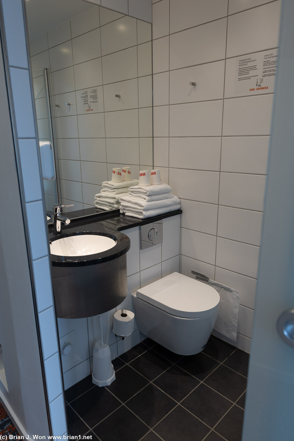 Bathroom is also small.