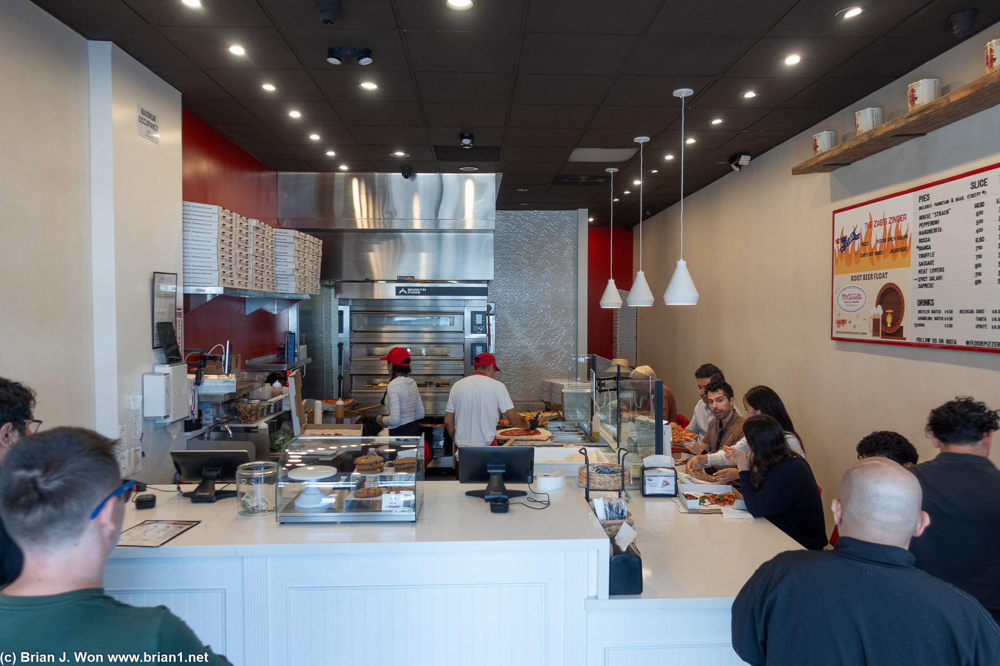 Inside Flour Pizza.
