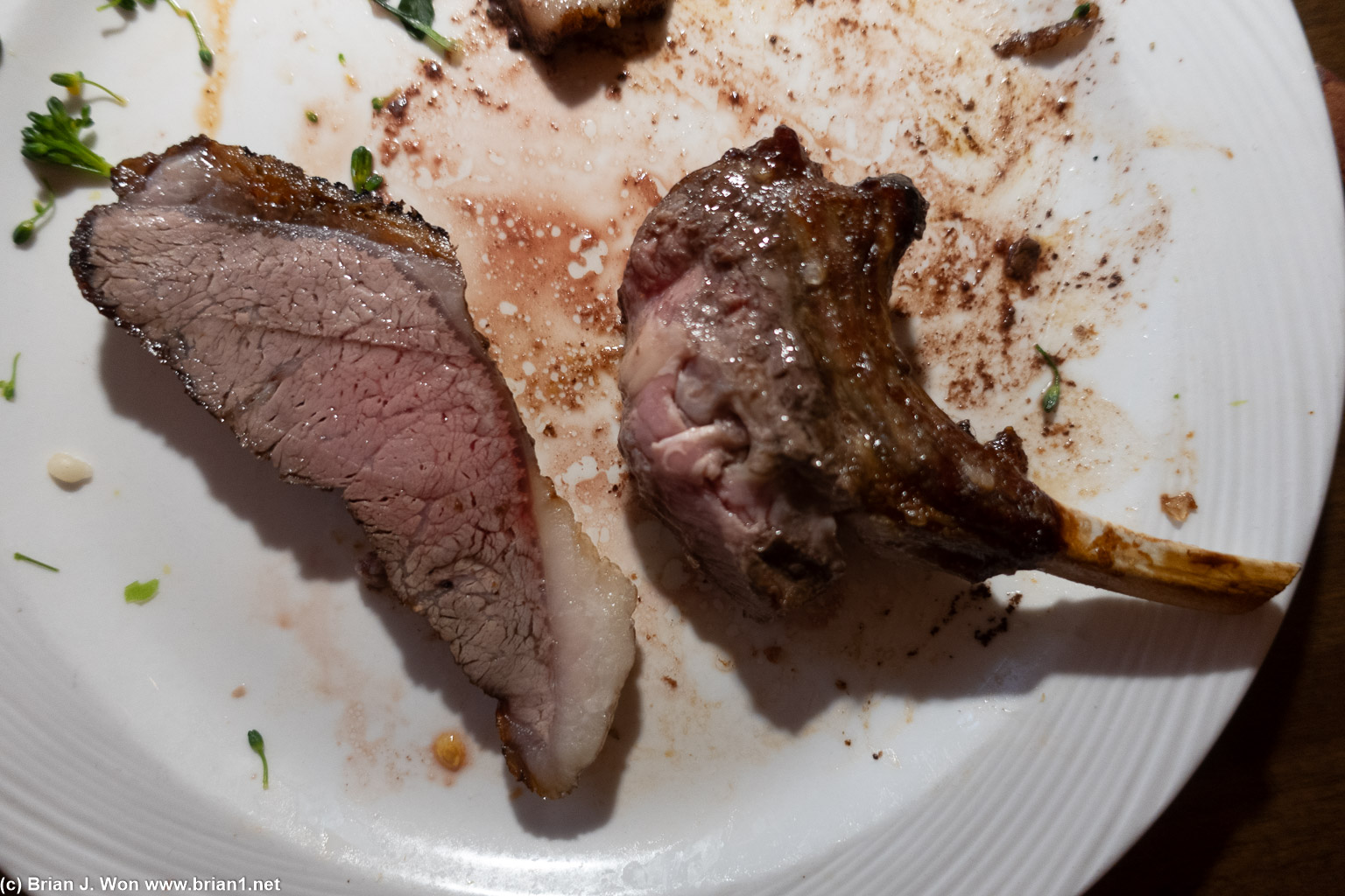 Lamb chop and I forget what else.