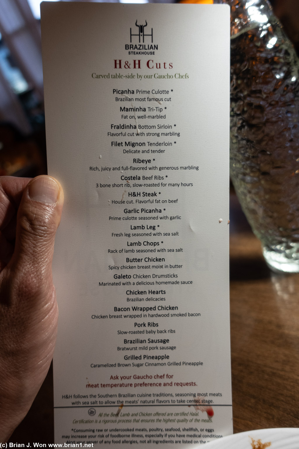 Regular menu, not dineLA?