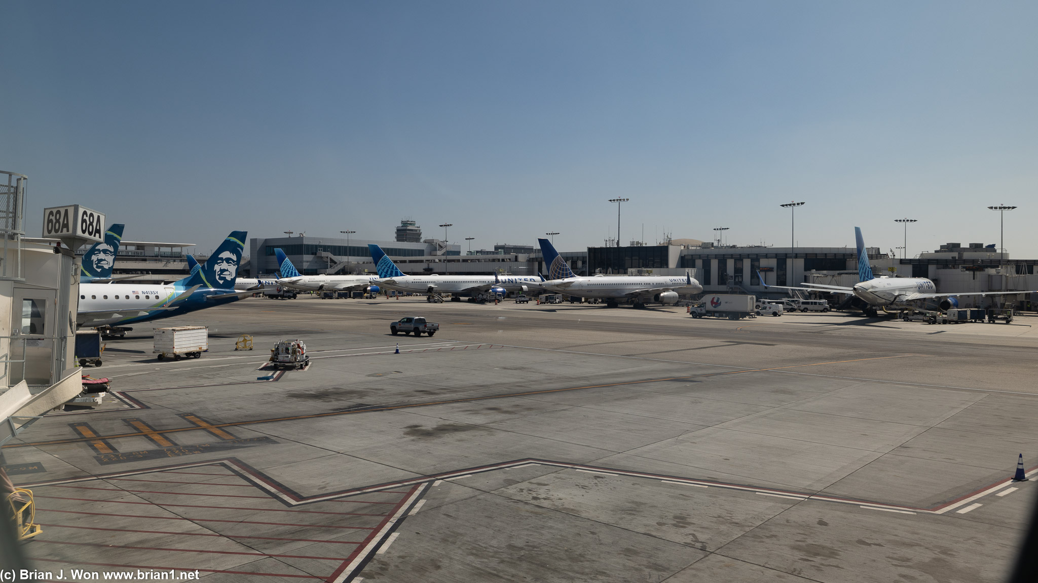 View from Gate 69 (or was it 68B?) at Terminal 6, looking out at Terminal 7.