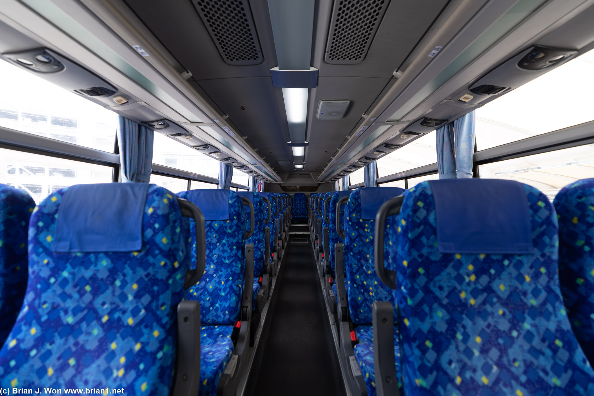 Inside the Hilton Narita Airport shuttle bus.
