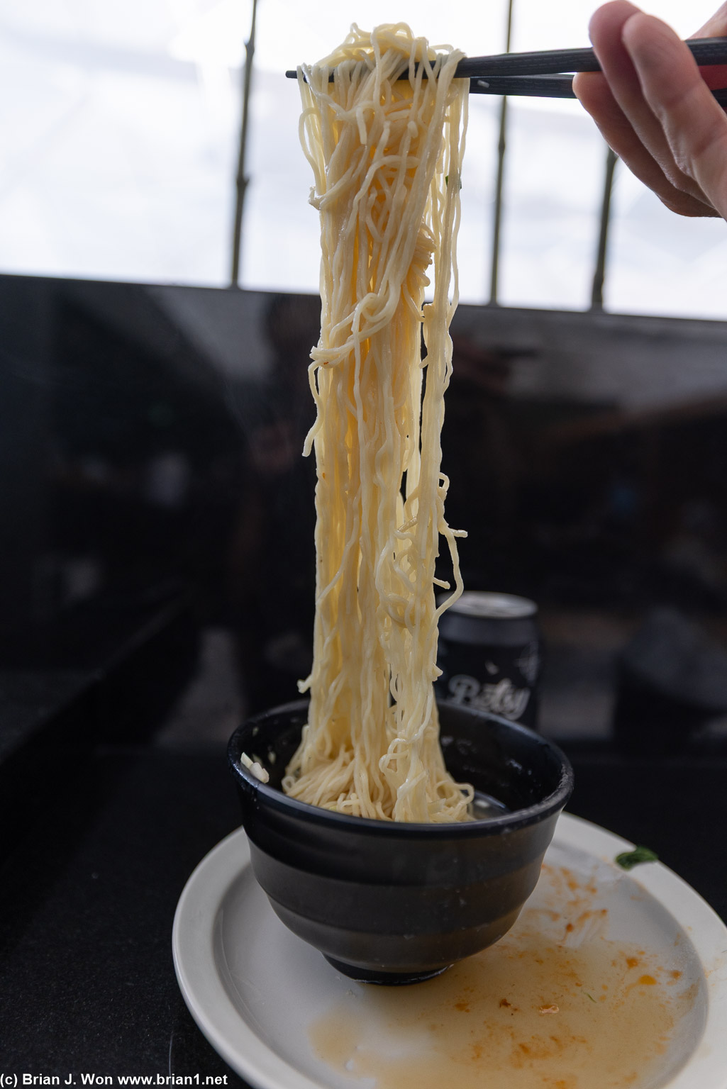 Won ton noodle pull.