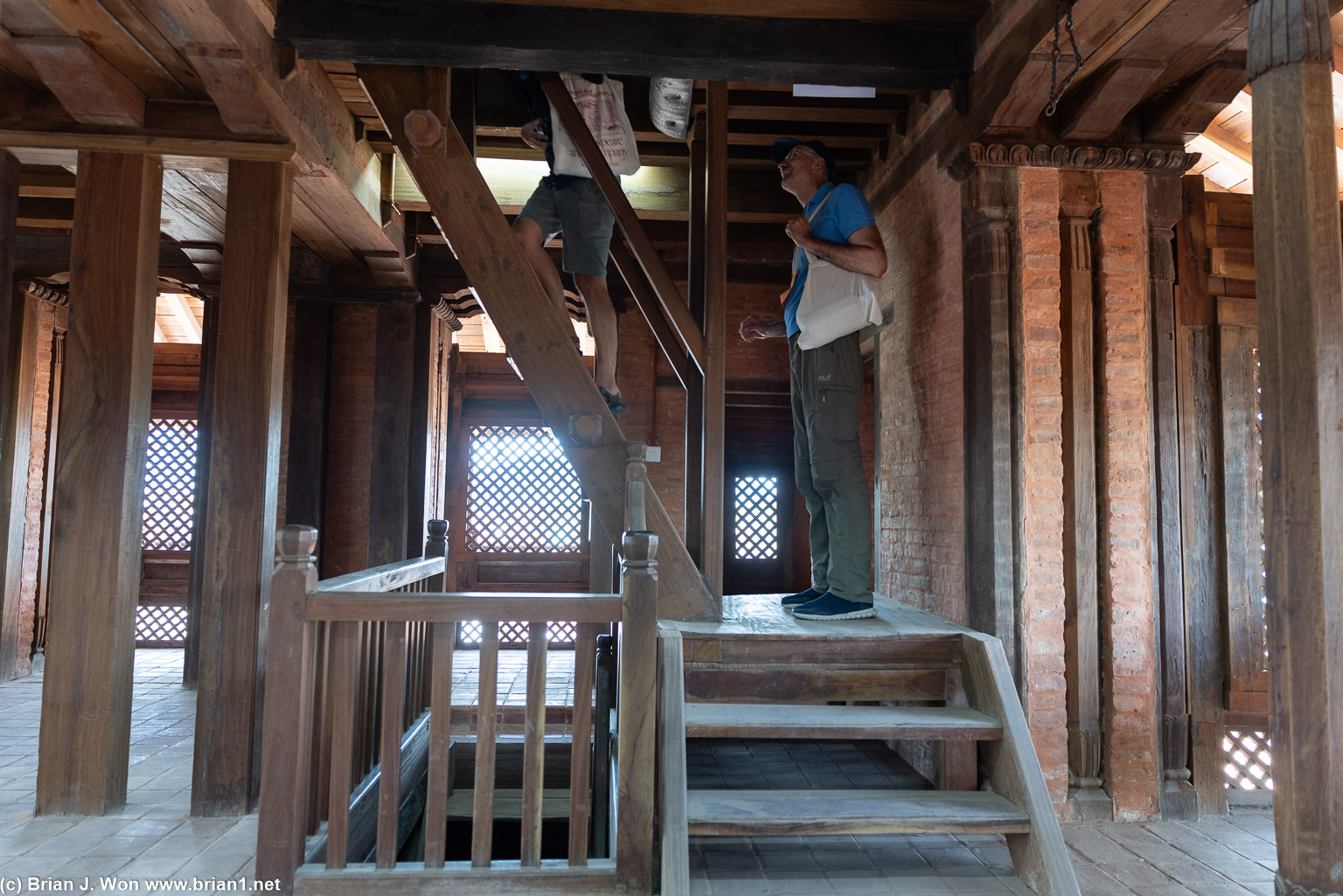 Narrow stairs.