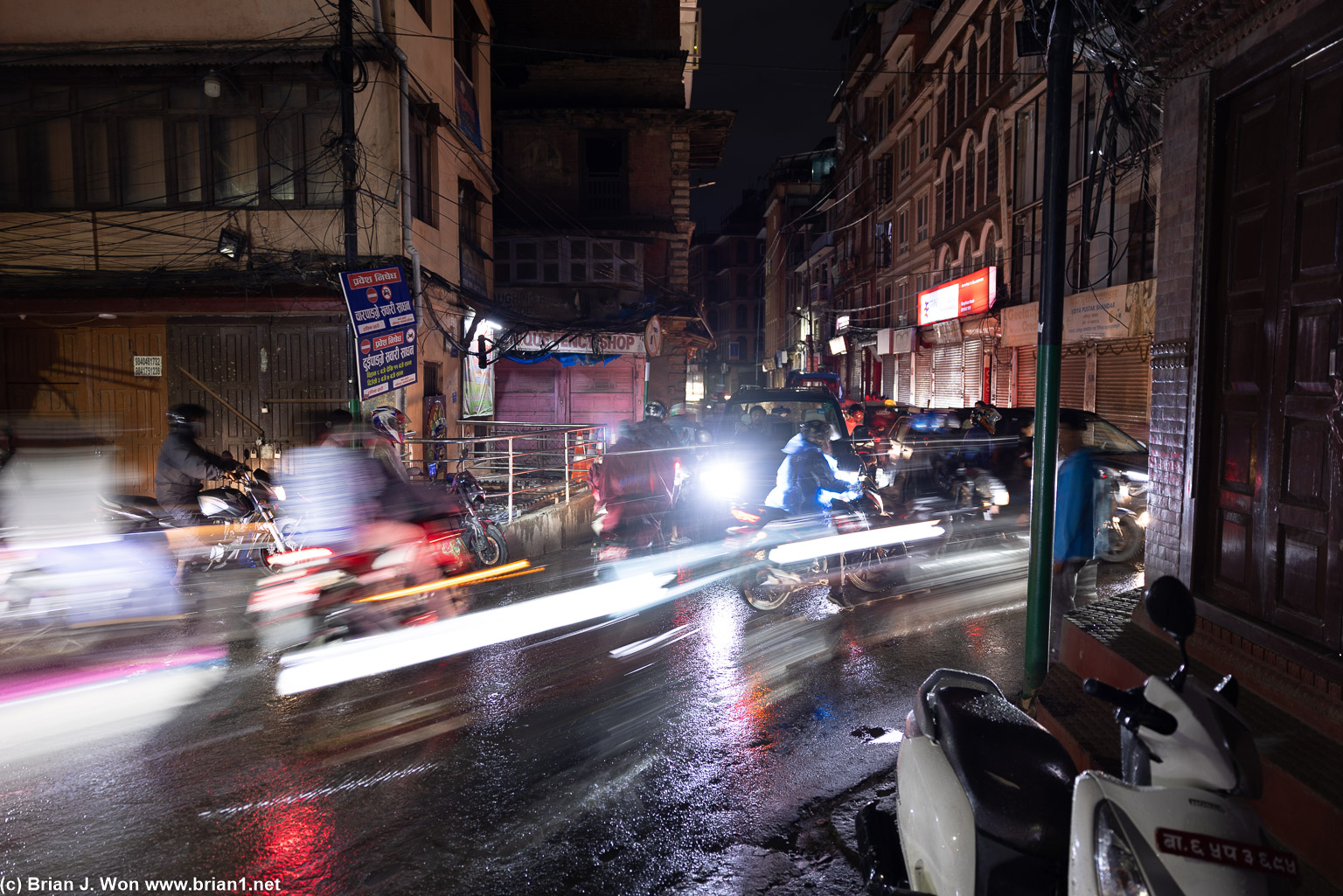 Traffic, narrow streets, and rain, part 2.