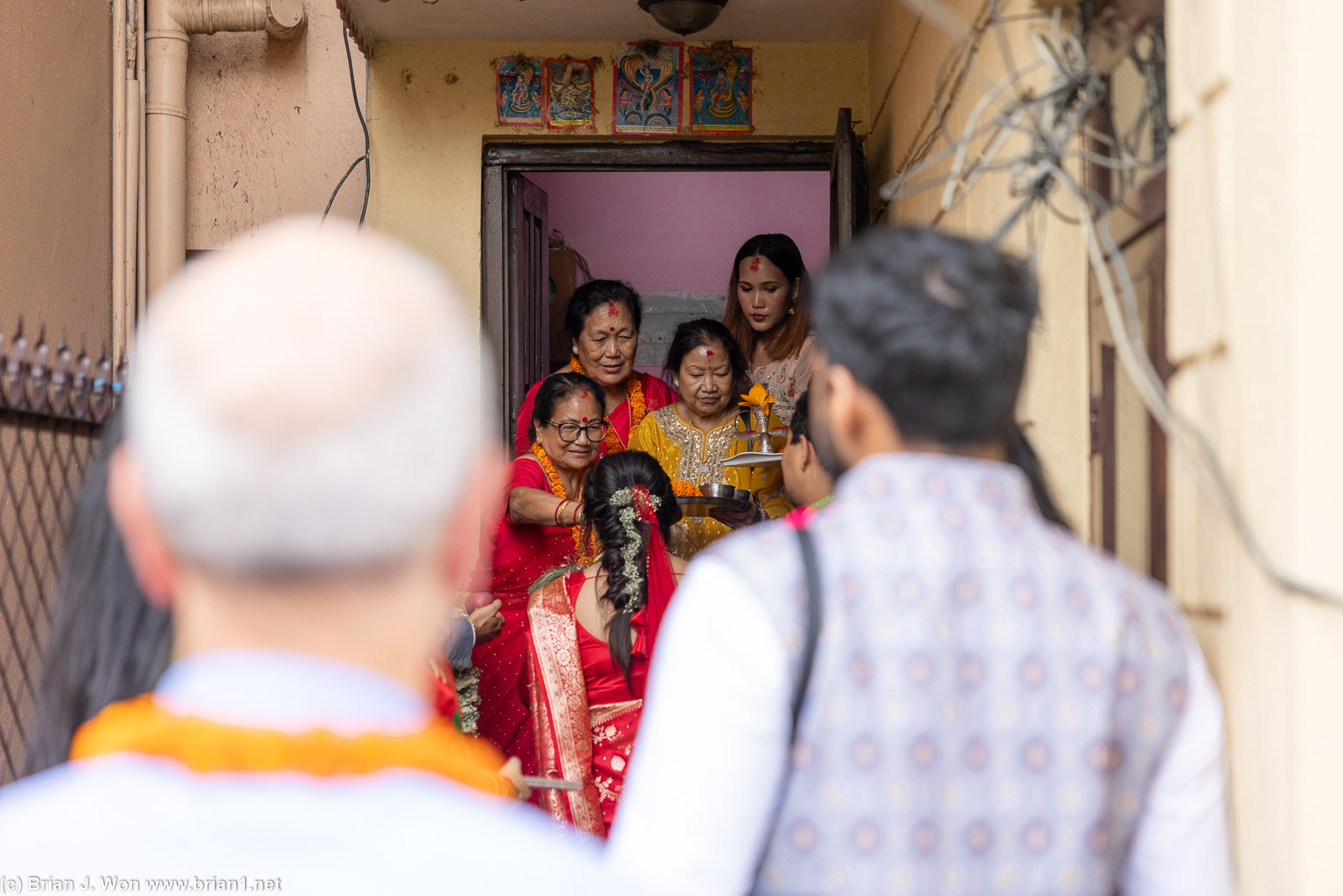 Bringing the bride to the groom's home.