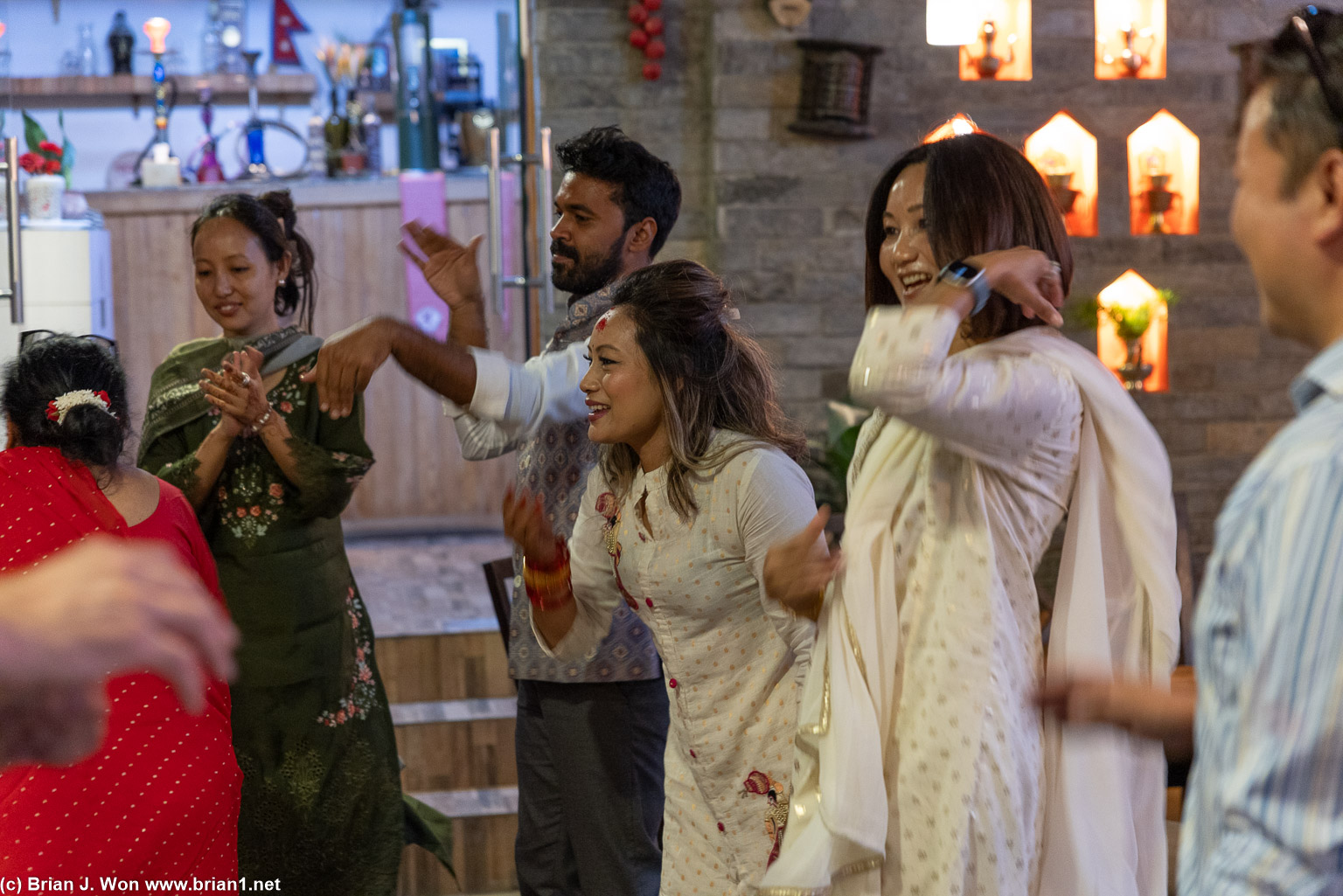 On the impromptu dance floor.