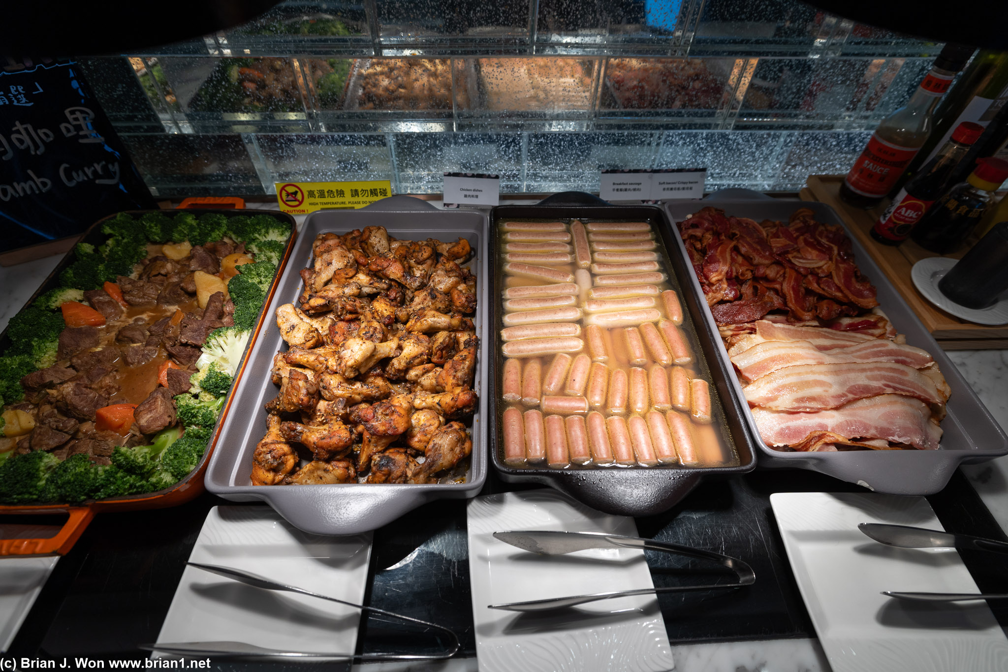 Breakfast buffet at the Kaohsiung Marriott's executive lounge.