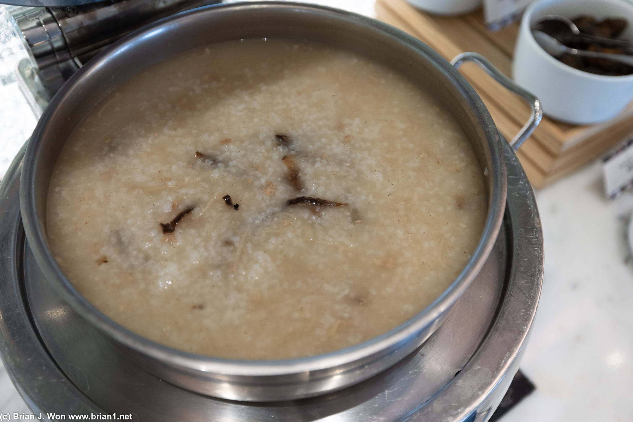 Pork and bamboo congee.