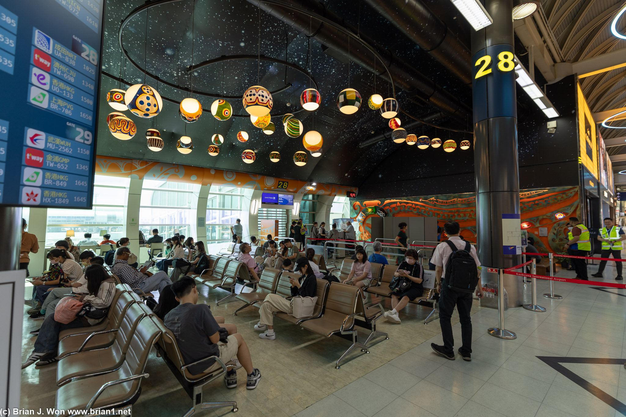 Gates here are very heavily utilized, airlines only get 45 minute slots.