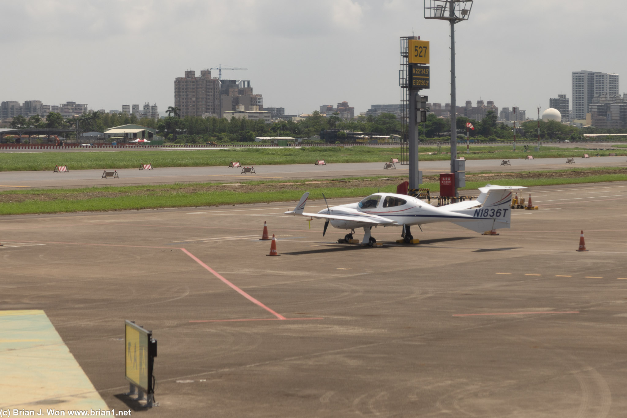 This little Diamond DA 42  NG made it here from the USA? That's a long haul.