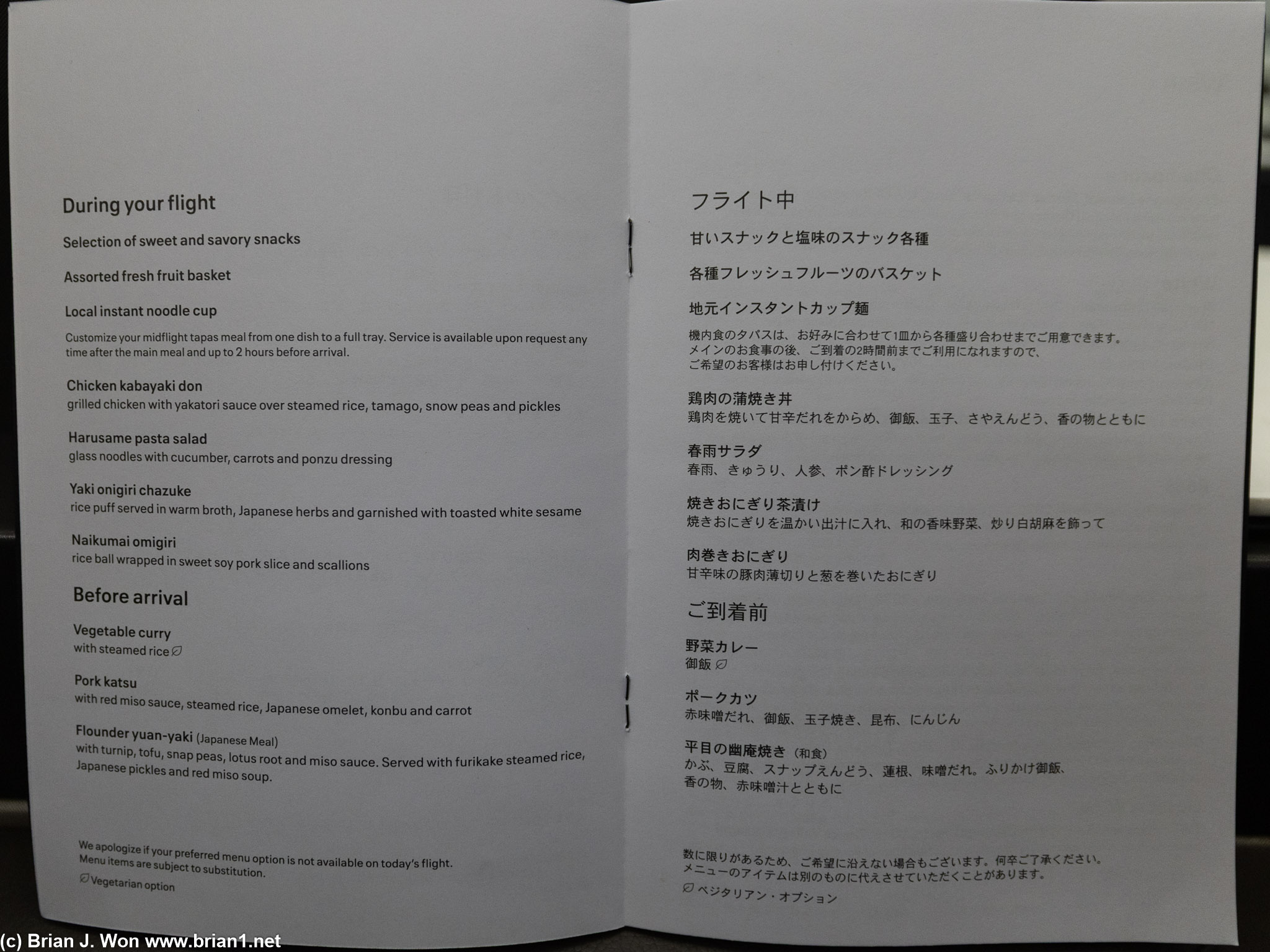 Slept through the snacks-- sad I missed the yaki onigiri chazuke and the naikumai omigiri.
