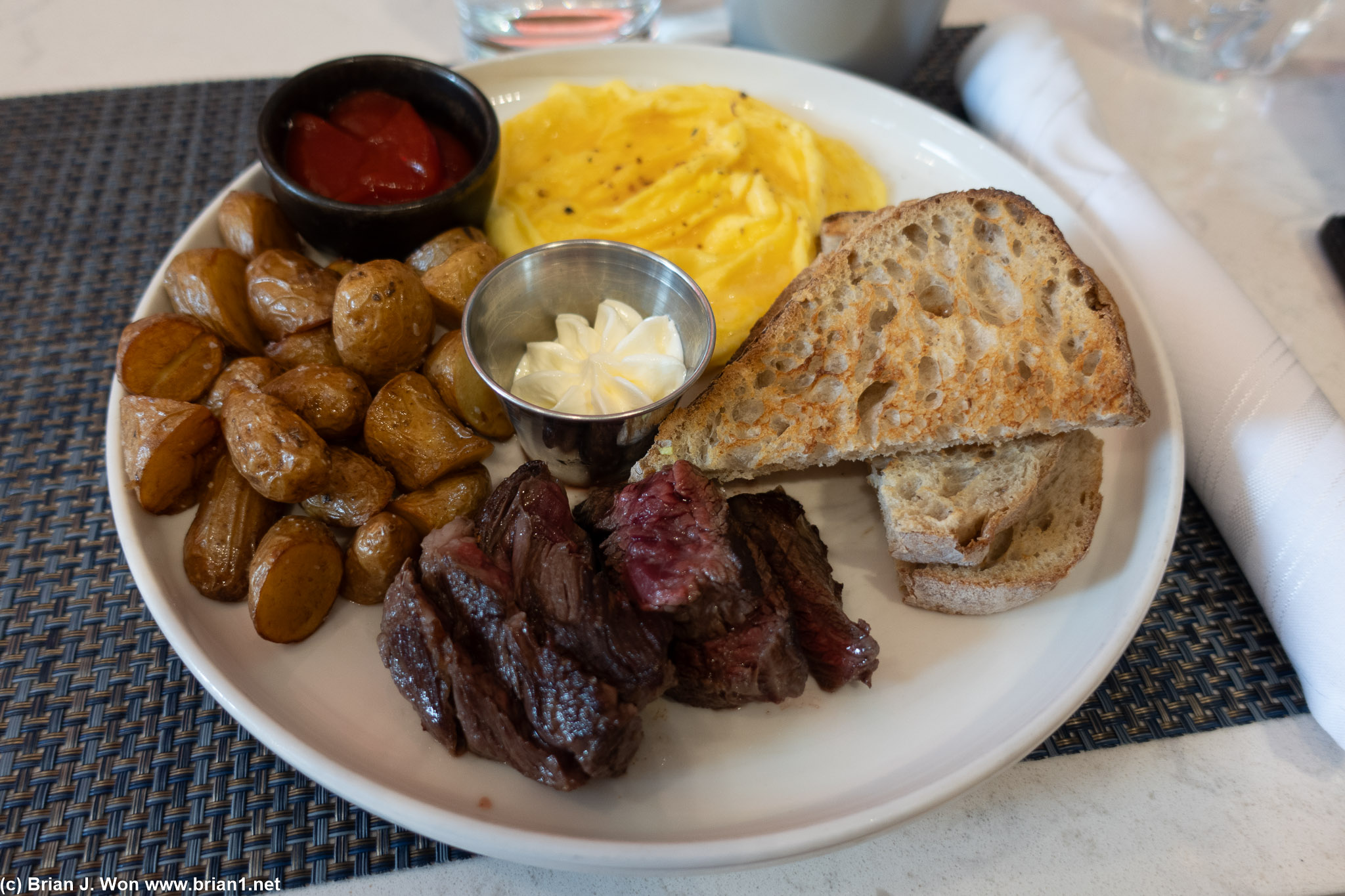 Steak and eggs at The Joseph.