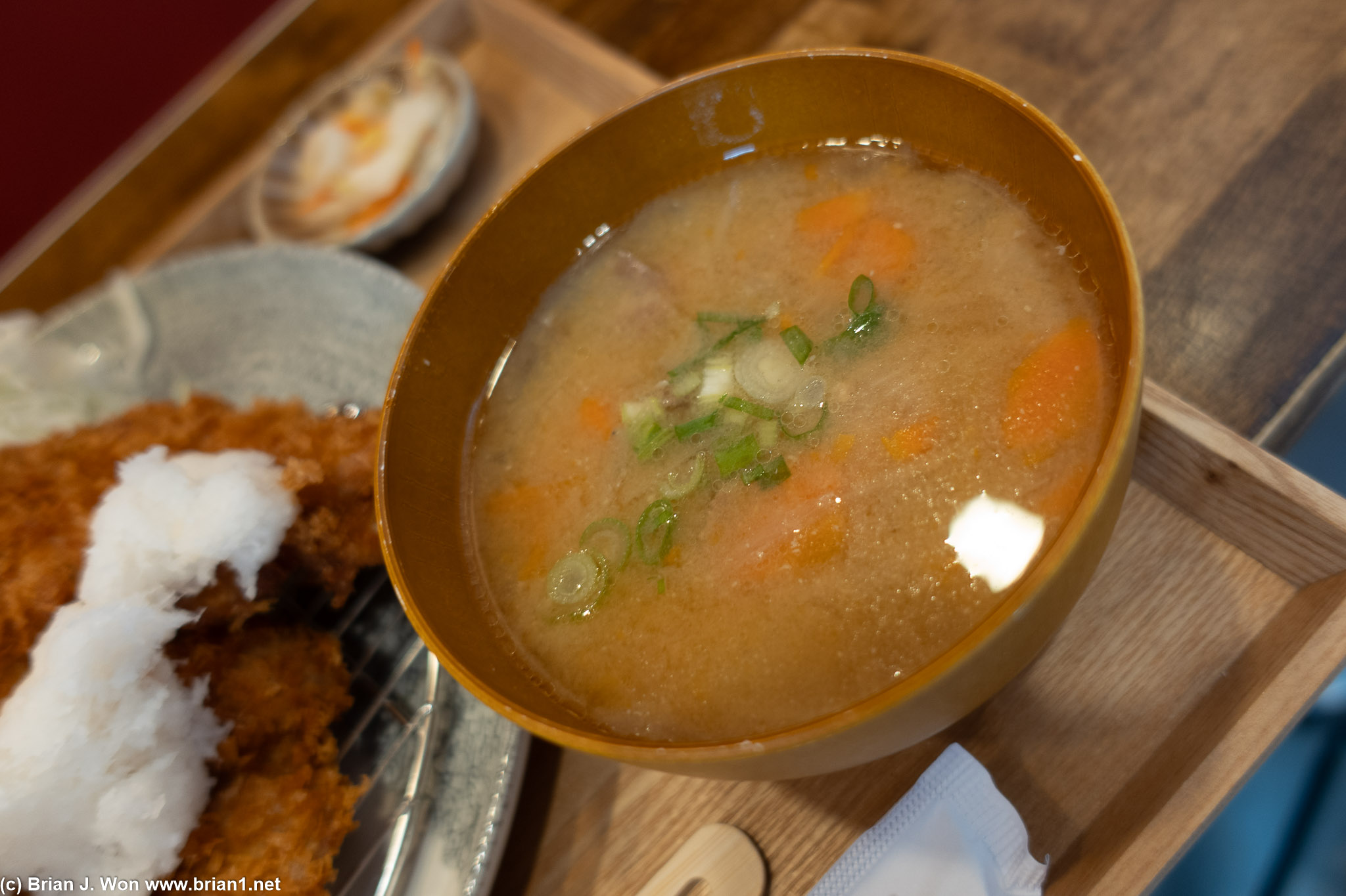 Pork soup was rich and tasty.