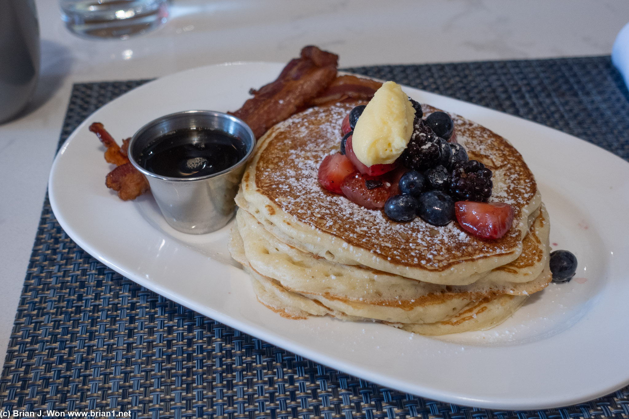 Pancakes with berries at The Joseph were pretty good.
