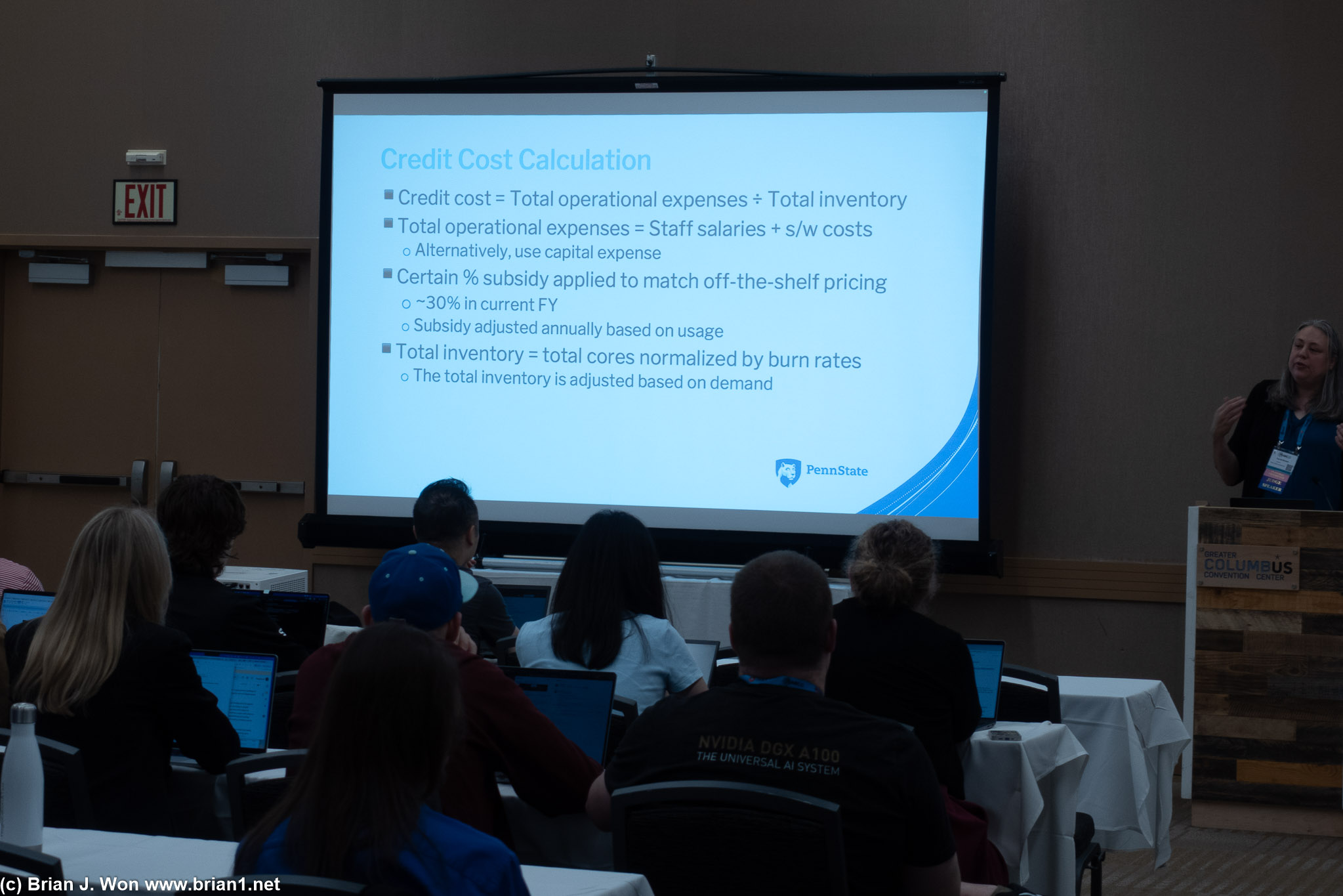 Penn State presentation on HPC credits and burn rate for users.