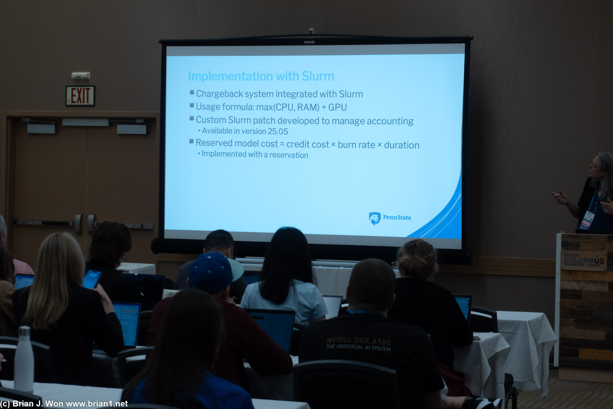 Penn State presentation on HPC credits and burn rate for users.