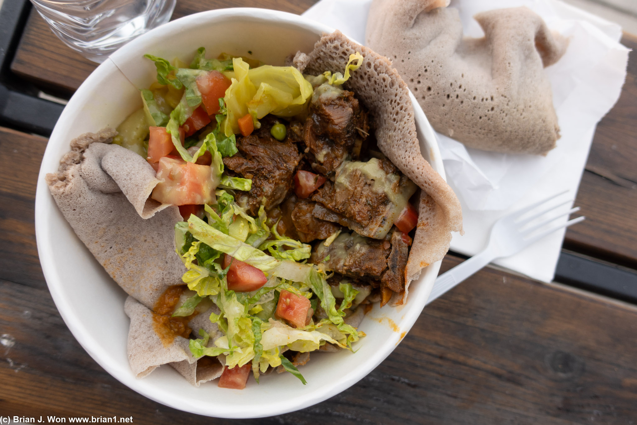 Injera bowl with goat was pretty good.