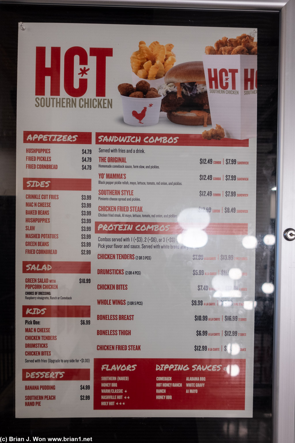 Menu at Hot Chicken Takeover.