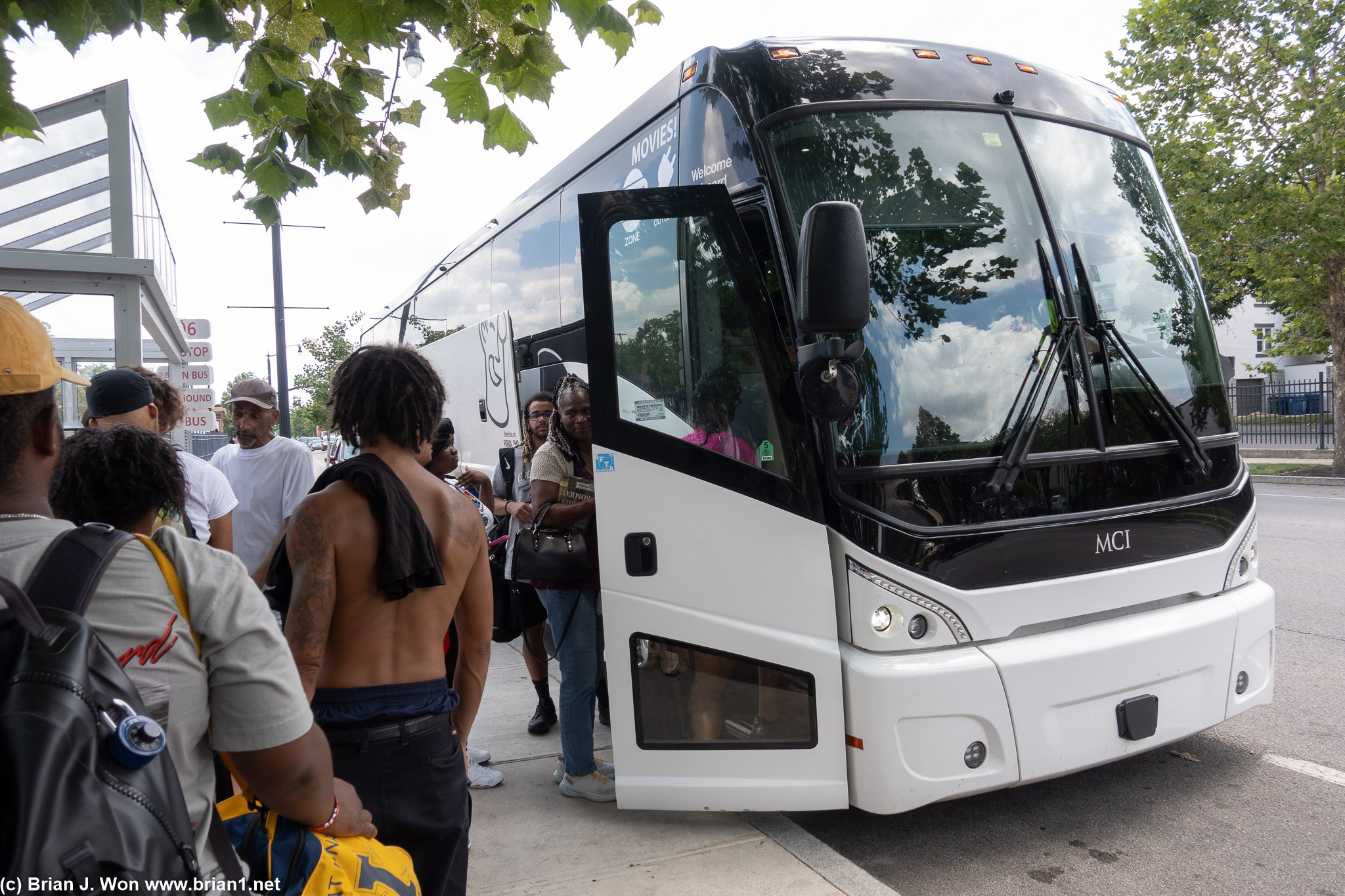 40+ minutes late, but Baron's Bus finally arrived.
