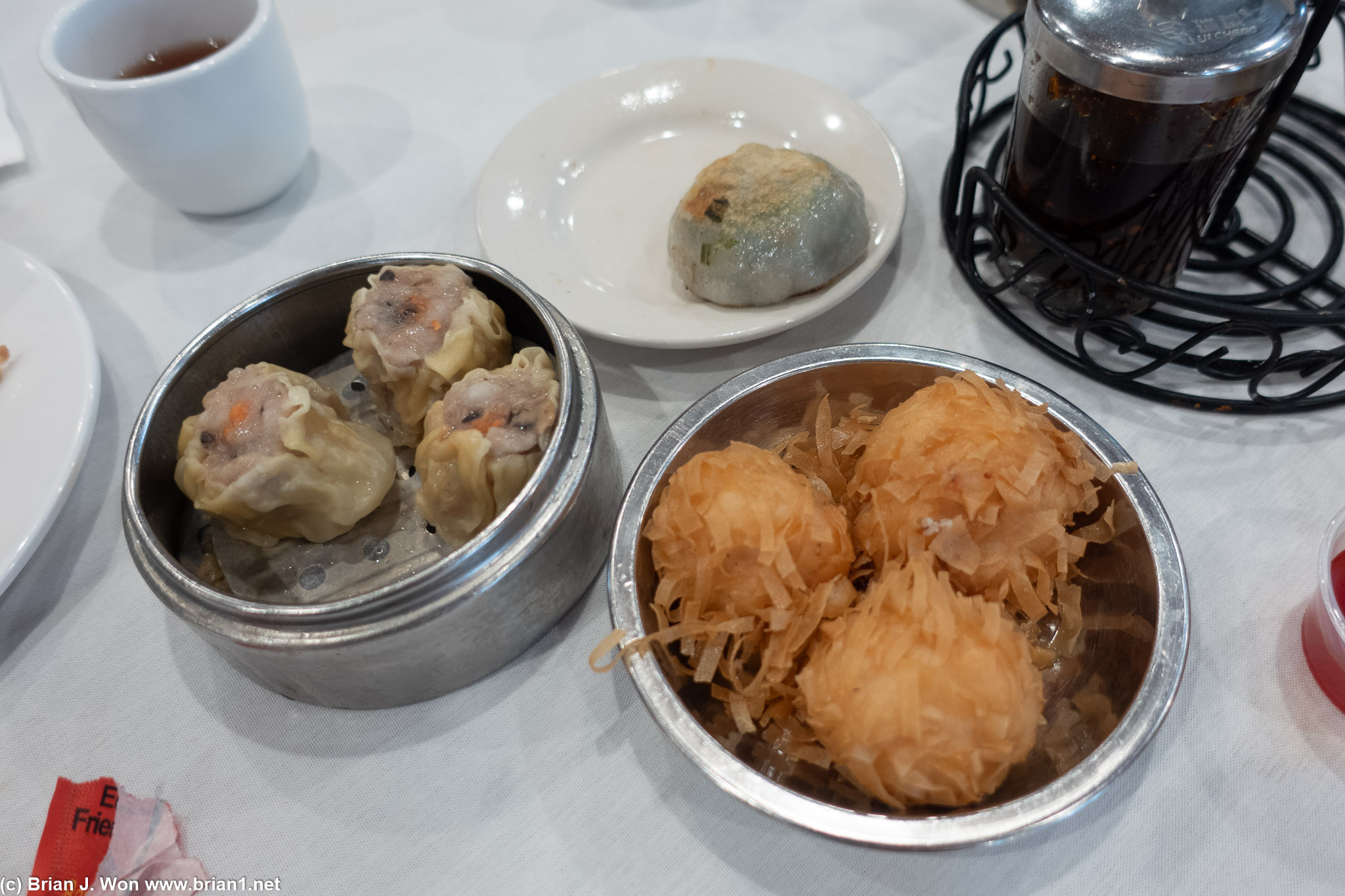 Shu mai, deep fried shrimp ball and gow chow gow all passable.